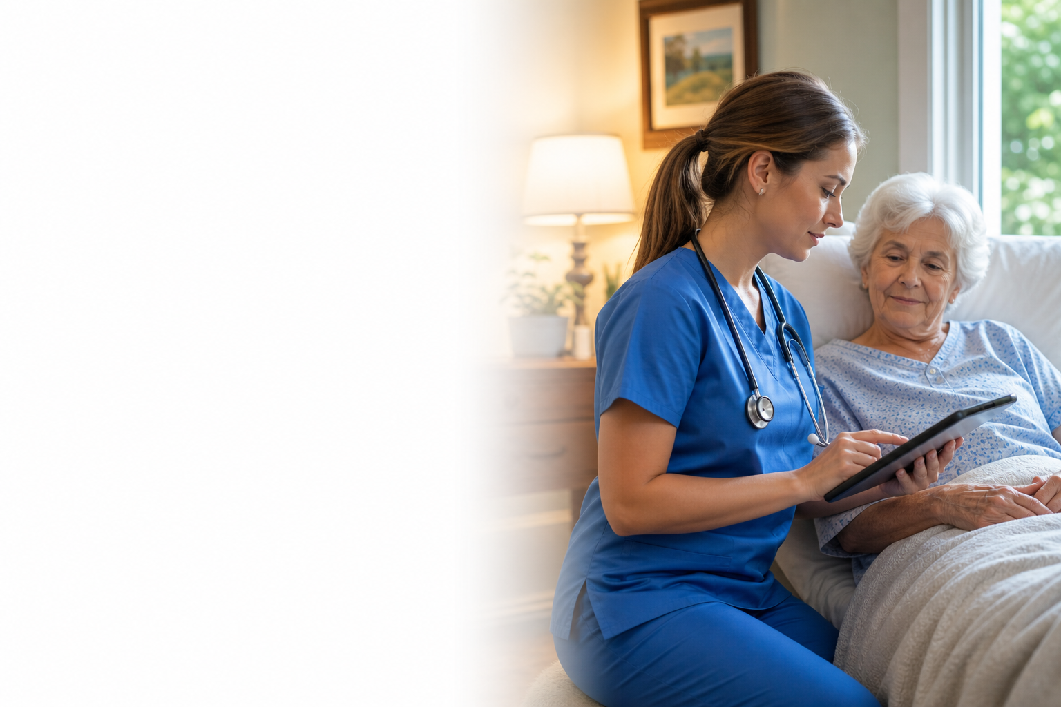 Nurse charting at point of care in assisted living